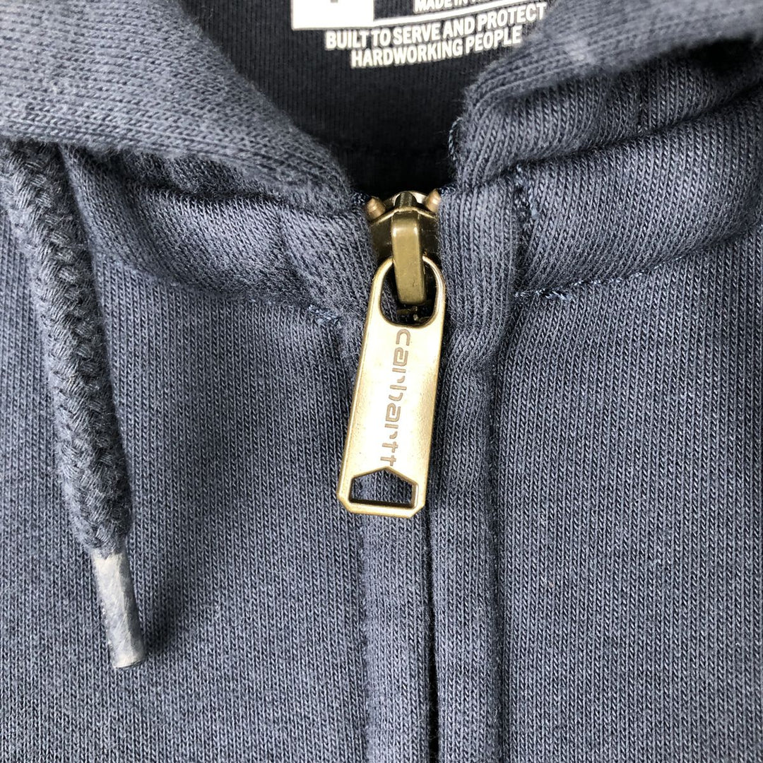 Carhartt Loose Fit FL Moore & Sons, Inc. Advertising Full-Zip Sweatshirt Hoodie, Men's Size L (approx.) cotton navy blue type Vintage Second Hand