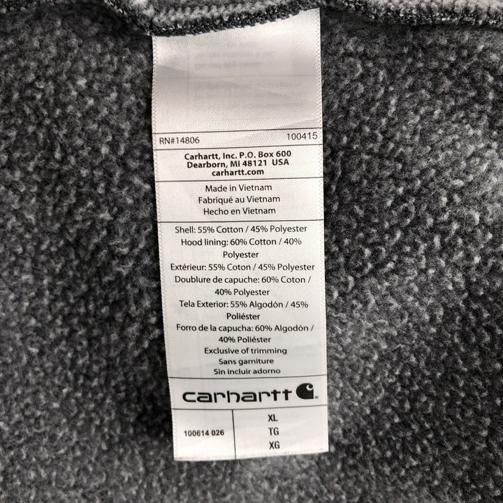 Carhartt ORIGINAL FIT Sweat Full Zip Hoodie Men's XL cotton gray type Vintage Second Hand