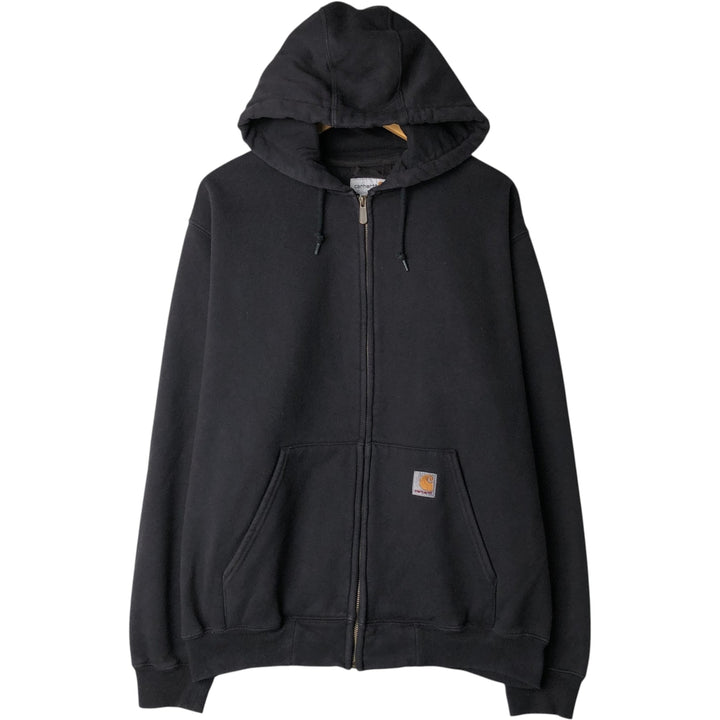 Carhartt Sweat Full Zip Hoodie Men's L size cotton black type Vintage Second Hand