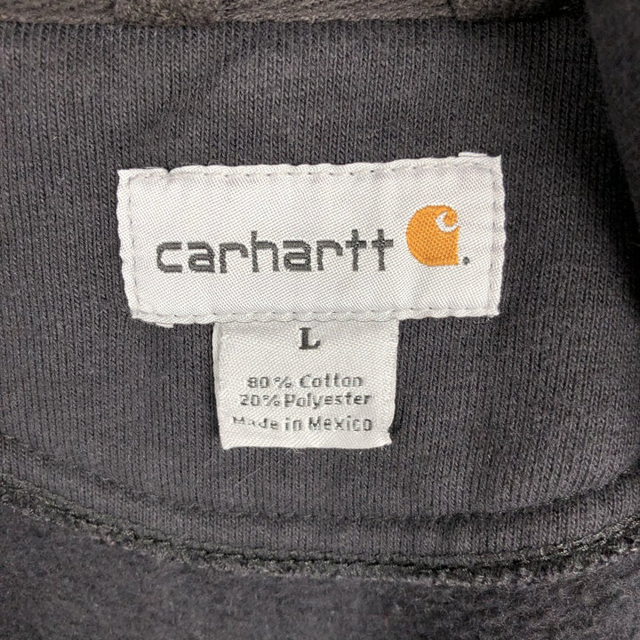 Carhartt Sweat Full Zip Hoodie Men's L size cotton black type Vintage Second Hand