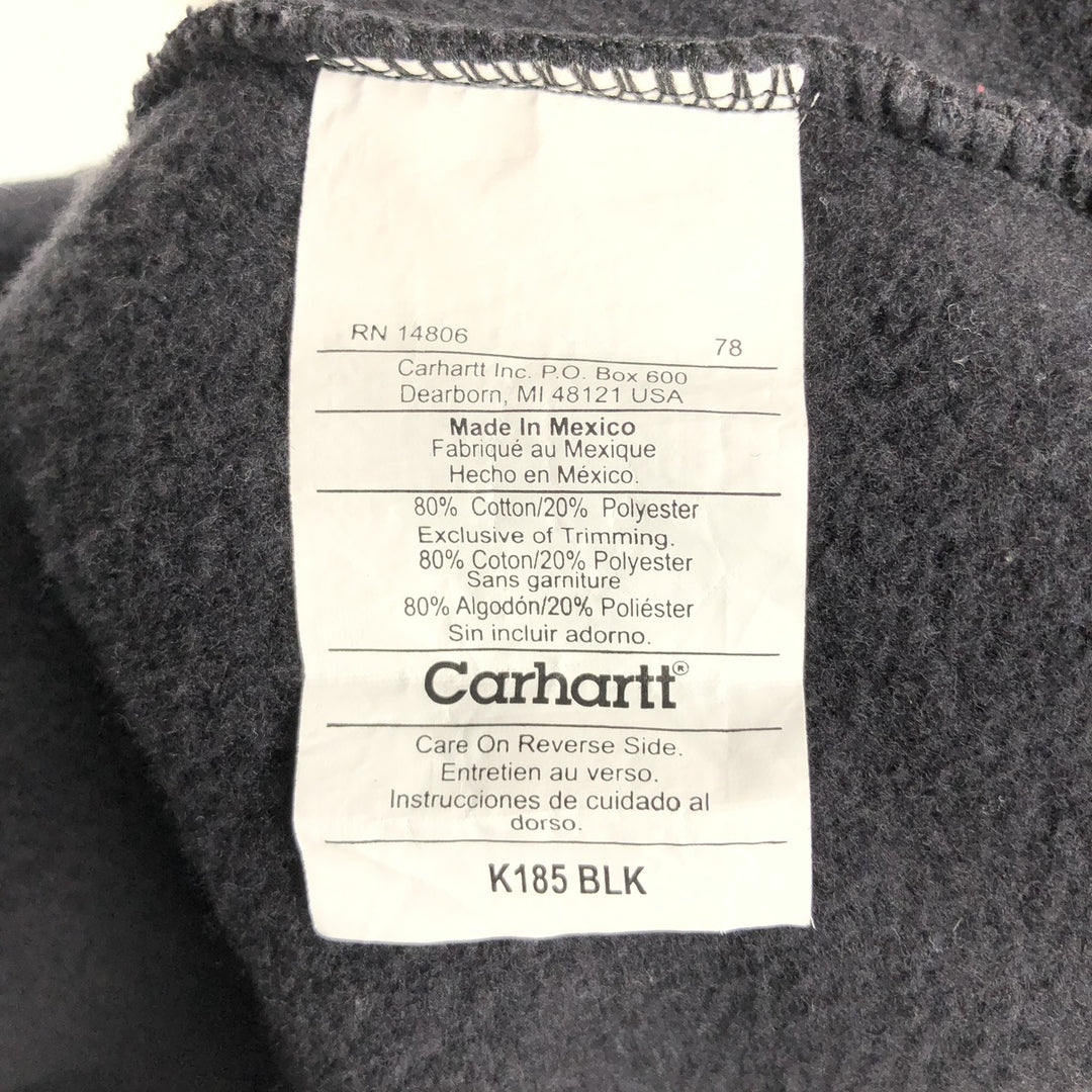Carhartt Sweat Full Zip Hoodie Men's L size cotton black type Vintage Second Hand