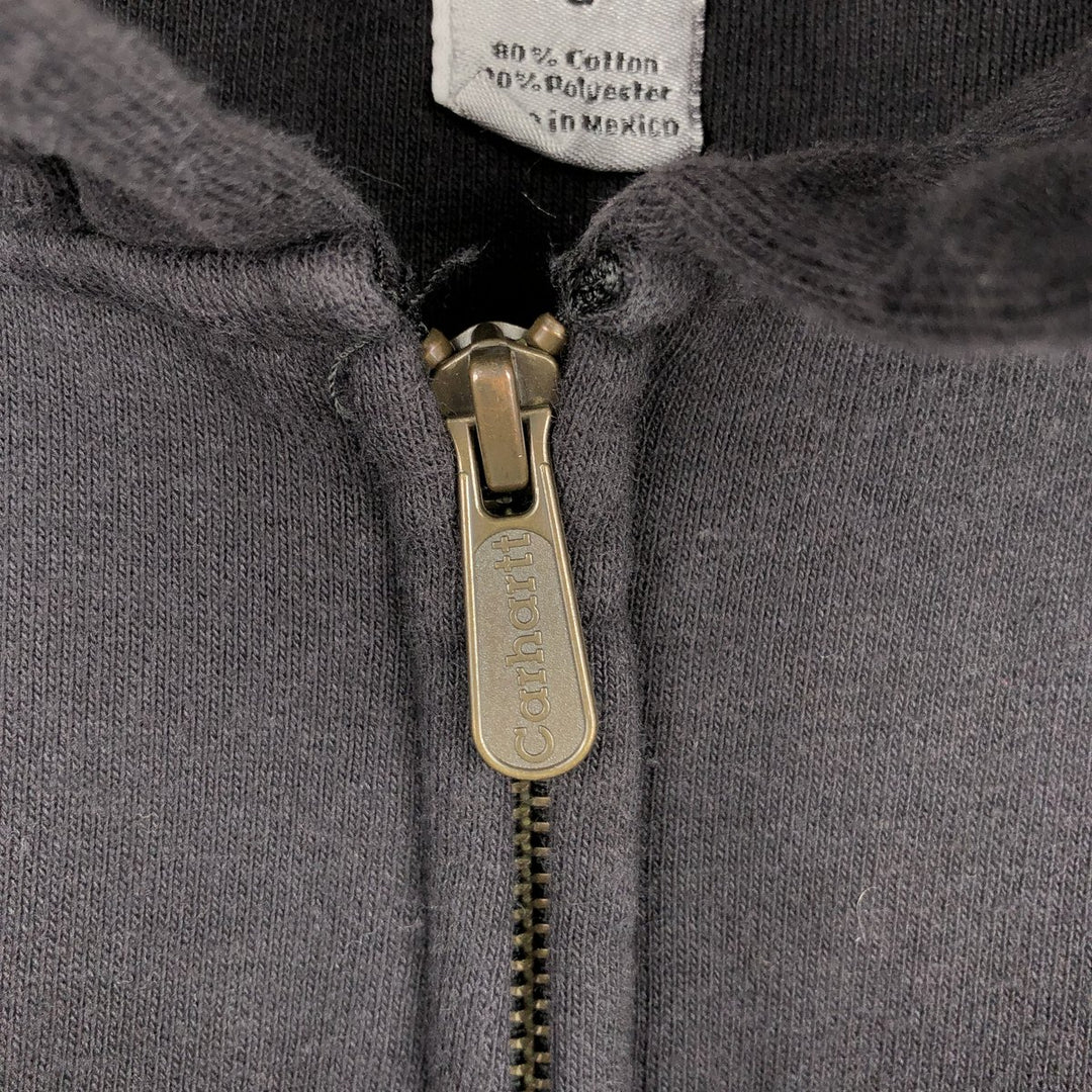Carhartt Sweat Full Zip Hoodie Men's L size cotton black type Vintage Second Hand