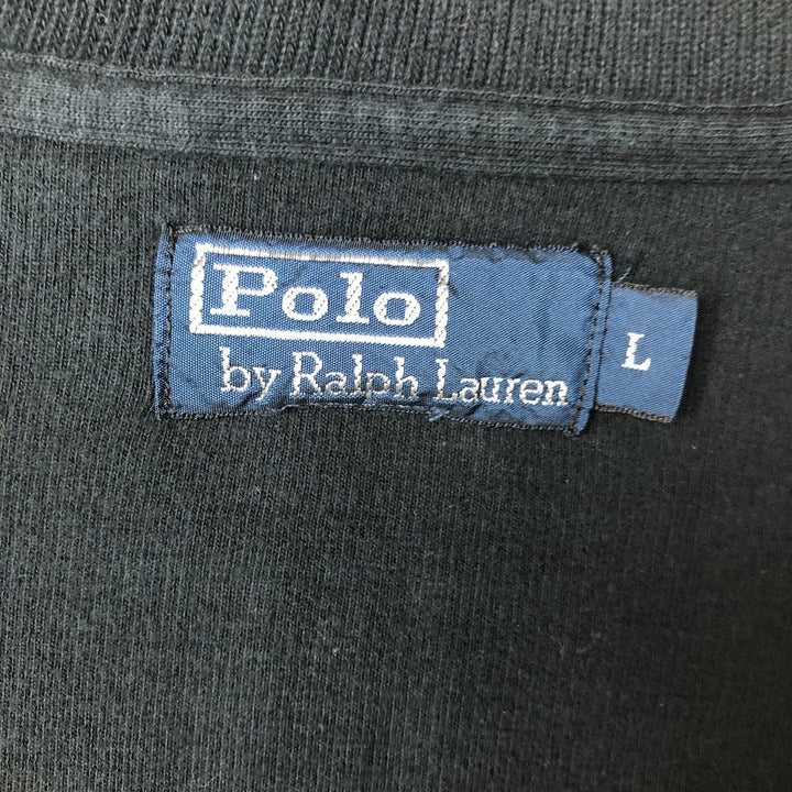 Ralph Lauren POLO by Ralph Lauren Rib-Knit Full-Zip Sweatshirt (Men's Size L) unclear black type Vintage Second Hand