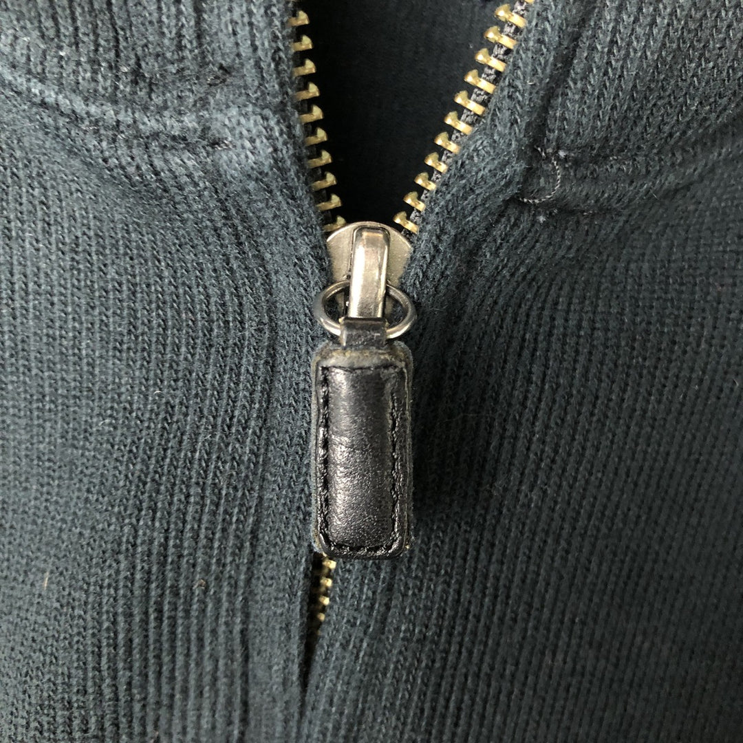 Ralph Lauren POLO by Ralph Lauren Rib-Knit Full-Zip Sweatshirt (Men's Size L) unclear black type Vintage Second Hand