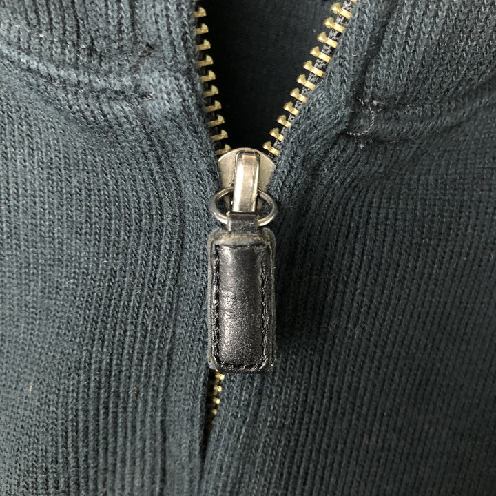 Ralph Lauren POLO by Ralph Lauren Rib-Knit Full-Zip Sweatshirt (Men's Size L) unclear black type Vintage Second Hand