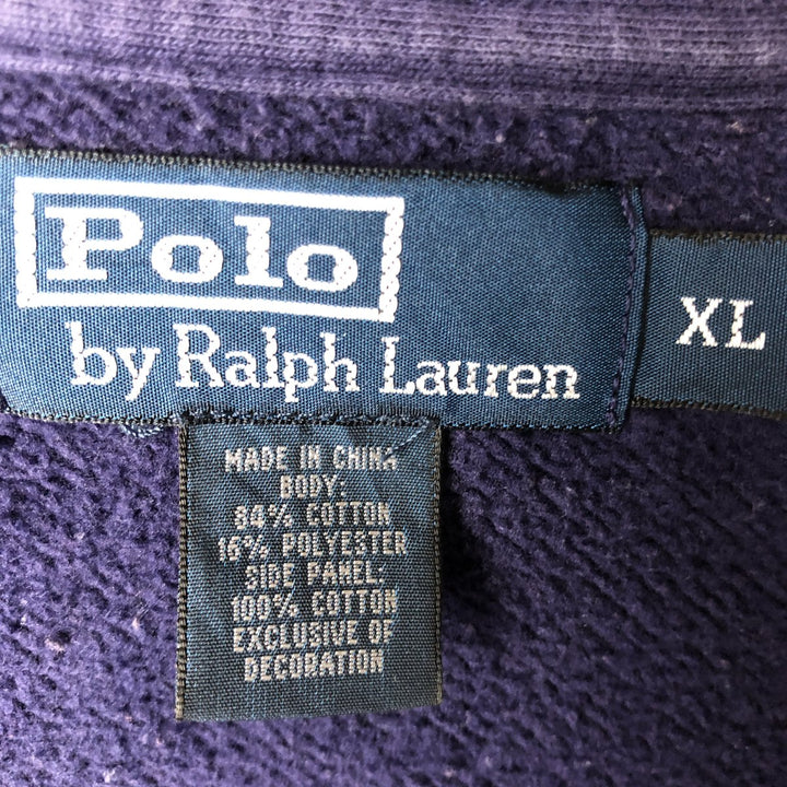 Ralph Lauren POLO by Ralph Lauren full zip sweatshirt, men's XL size cotton navy blue type Vintage Second Hand