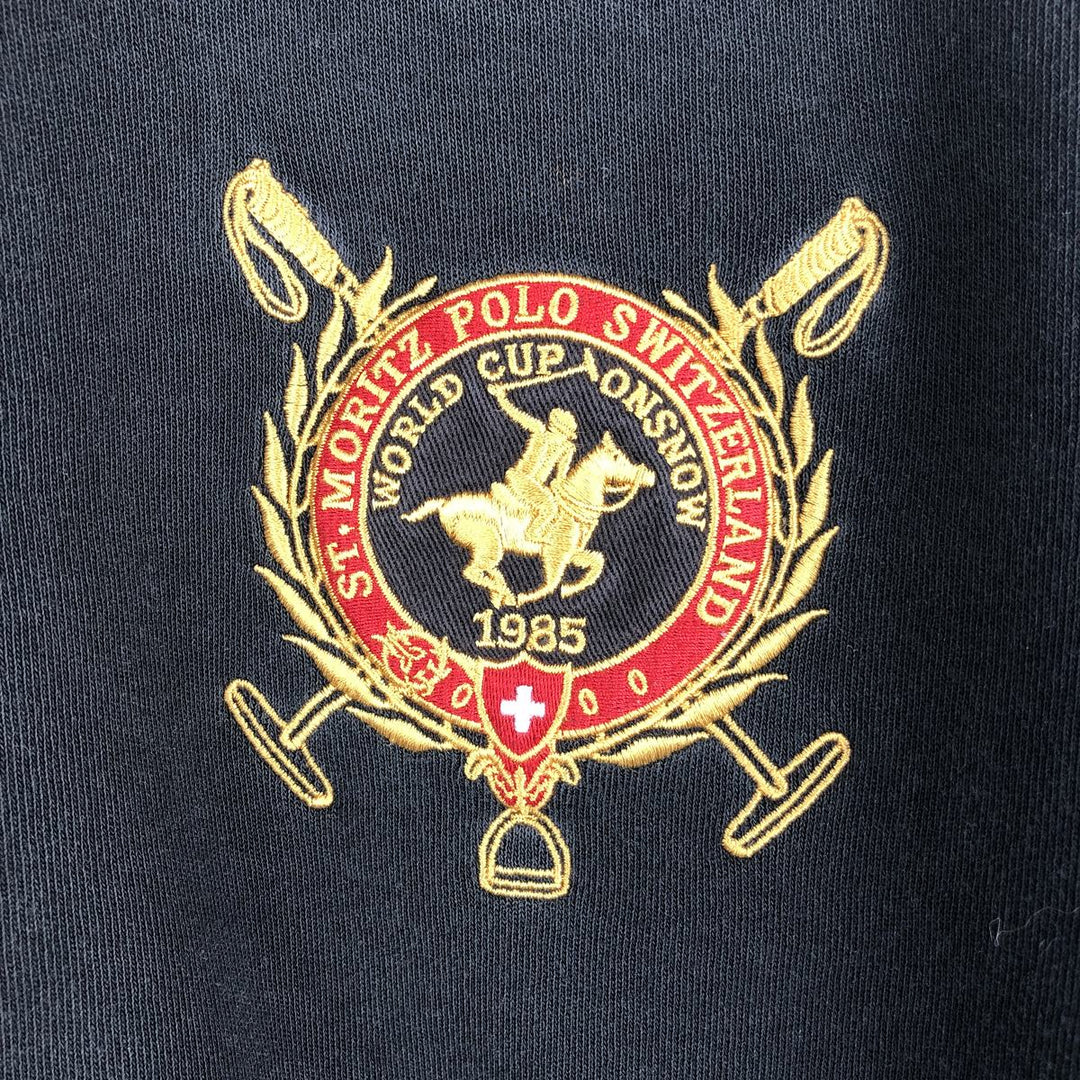 Ralph Lauren POLO by Ralph Lauren full zip sweatshirt, men's size L cotton black type Vintage Second Hand