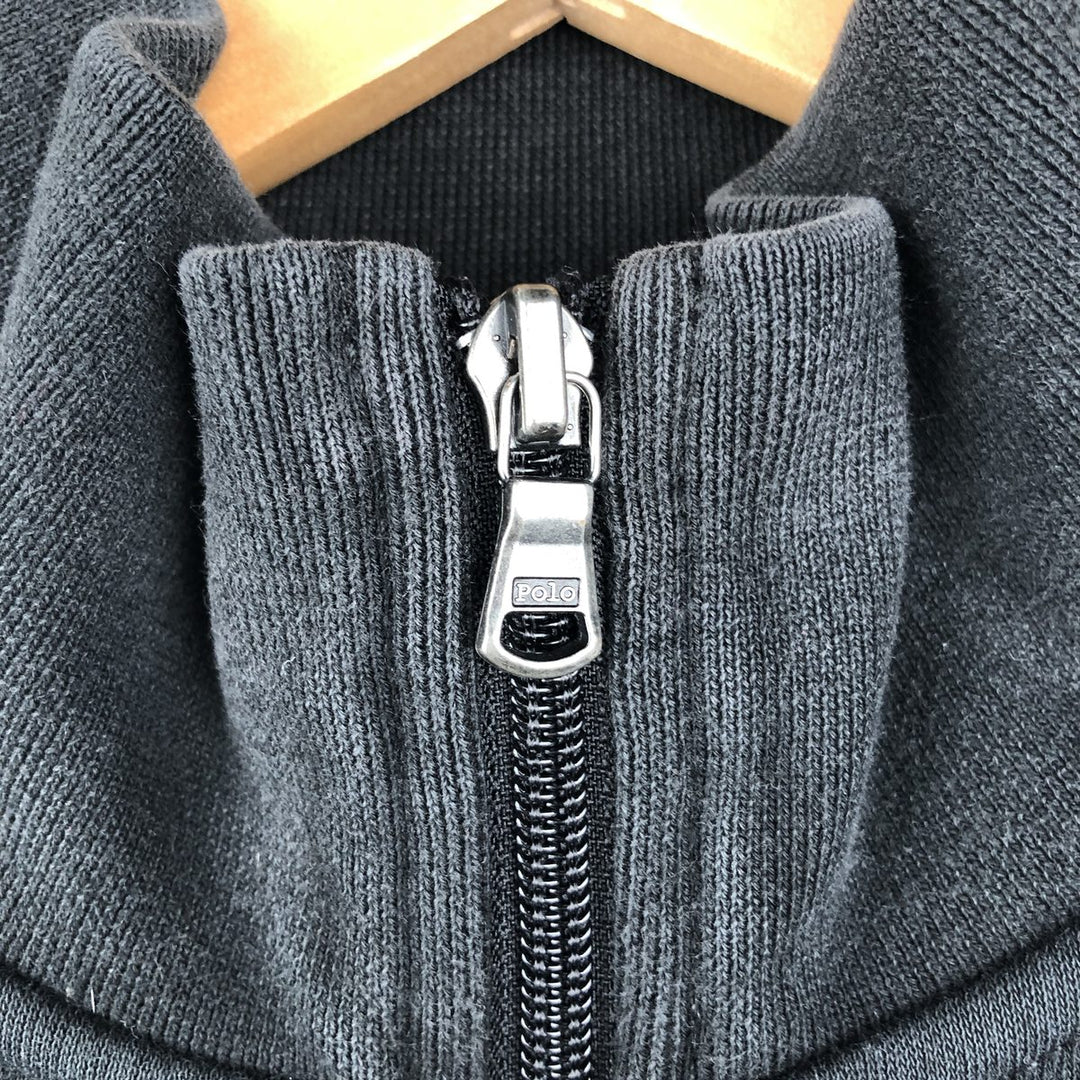 Ralph Lauren POLO by Ralph Lauren full zip sweatshirt, men's size L cotton black type Vintage Second Hand