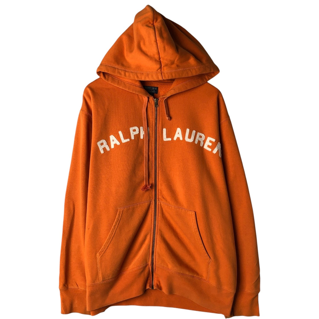 2000'S Ralph Lauren Polo Jeans Company full-zip sweatshirt hoodie, men's size XL cotton orange type Vintage Second Hand