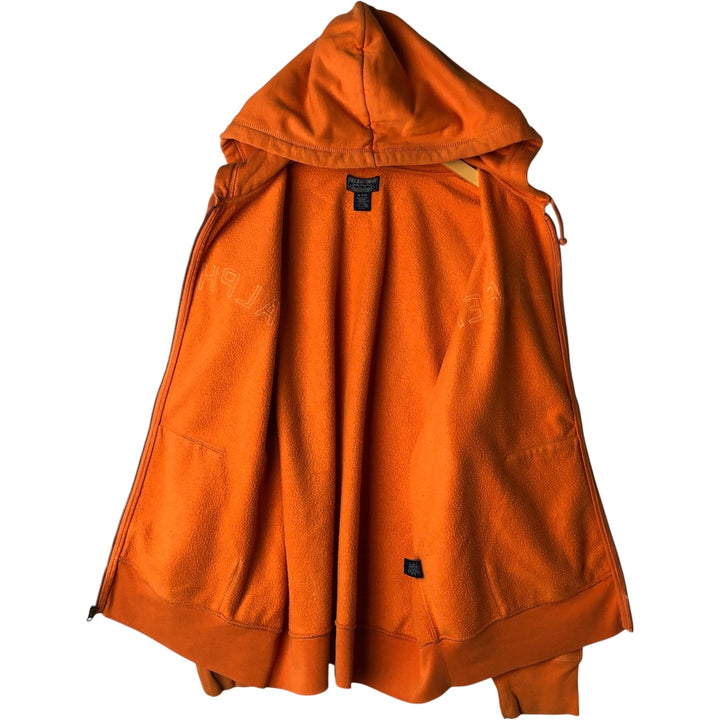 2000'S Ralph Lauren Polo Jeans Company full-zip sweatshirt hoodie, men's size XL cotton orange type Vintage Second Hand