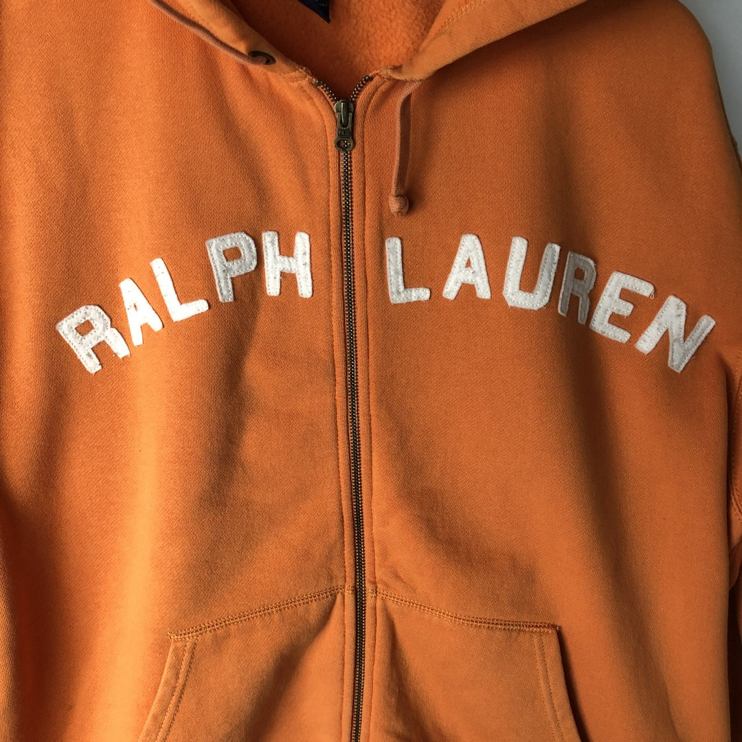 2000'S Ralph Lauren Polo Jeans Company full-zip sweatshirt hoodie, men's size XL cotton orange type Vintage Second Hand