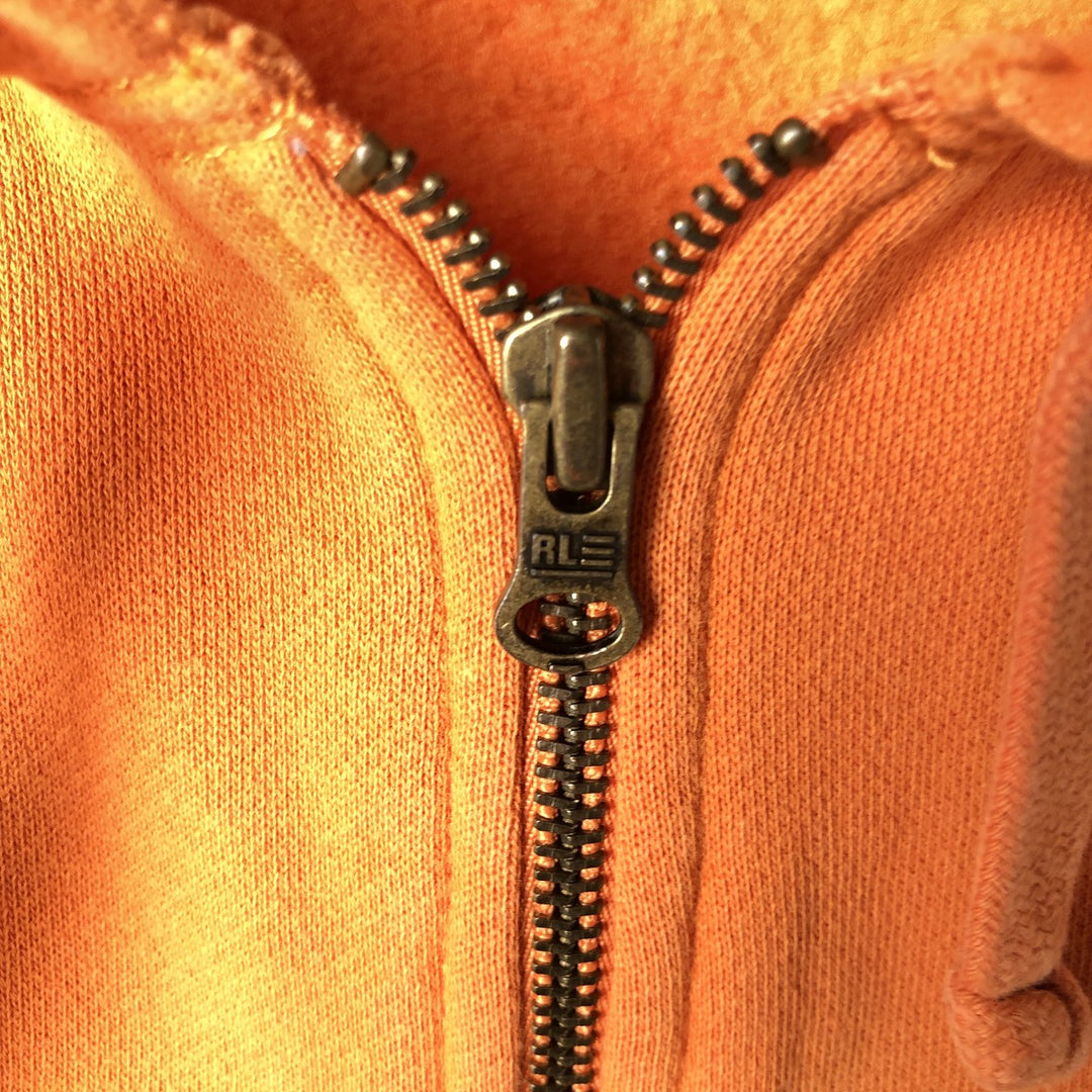 2000'S Ralph Lauren Polo Jeans Company full-zip sweatshirt hoodie, men's size XL cotton orange type Vintage Second Hand