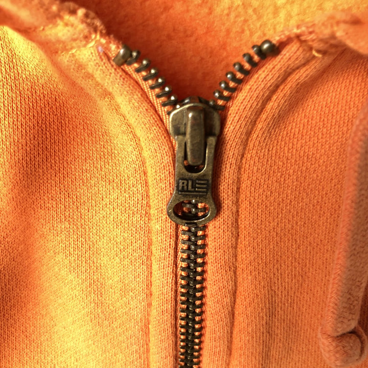 2000'S Ralph Lauren Polo Jeans Company full-zip sweatshirt hoodie, men's size XL cotton orange type Vintage Second Hand