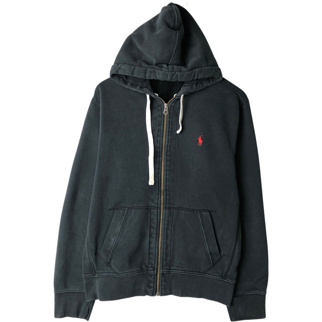 Ralph Lauren POLO by Ralph Lauren Sweat Full Zip Hoodie Men's L size cotton black type Vintage Second Hand