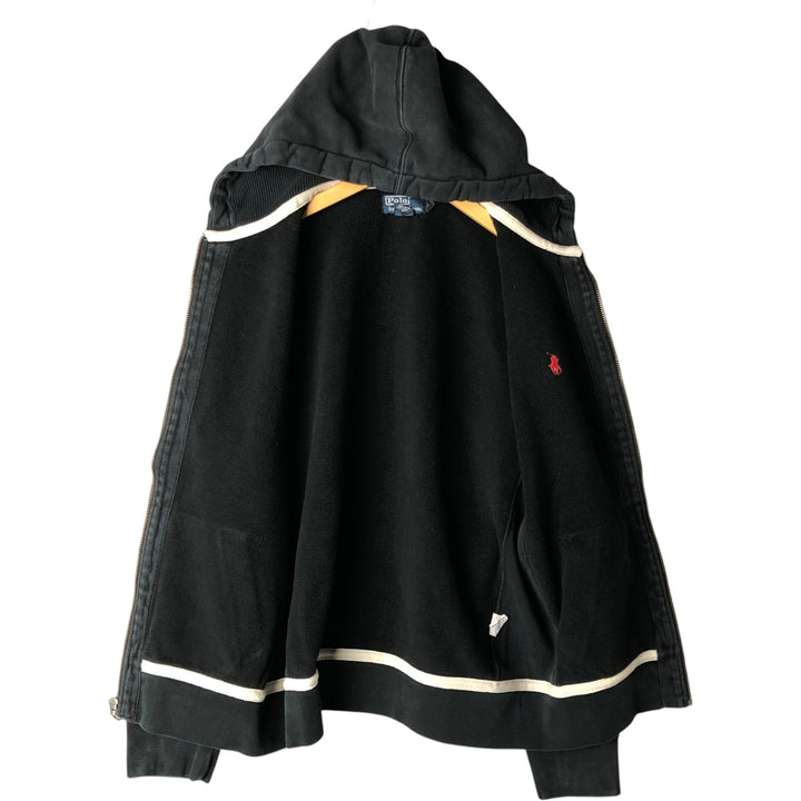Ralph Lauren POLO by Ralph Lauren Sweat Full Zip Hoodie Men's L size cotton black type Vintage Second Hand