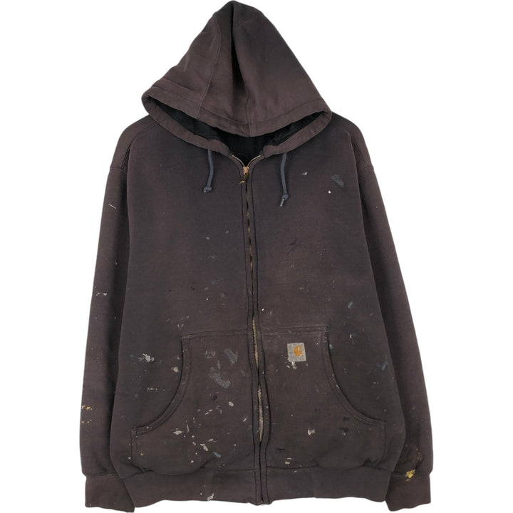 Carhartt Painted Full-Zip Sweatshirt, Men's XXL unclear black type Vintage Second Hand