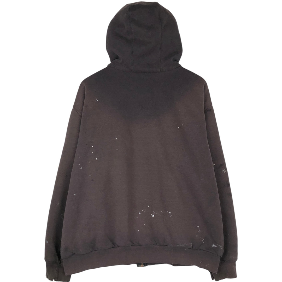 Carhartt Painted Full-Zip Sweatshirt, Men's XXL unclear black type Vintage Second Hand