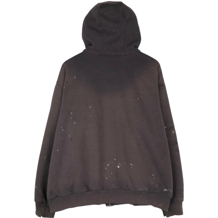Carhartt Painted Full-Zip Sweatshirt, Men's XXL unclear black type Vintage Second Hand