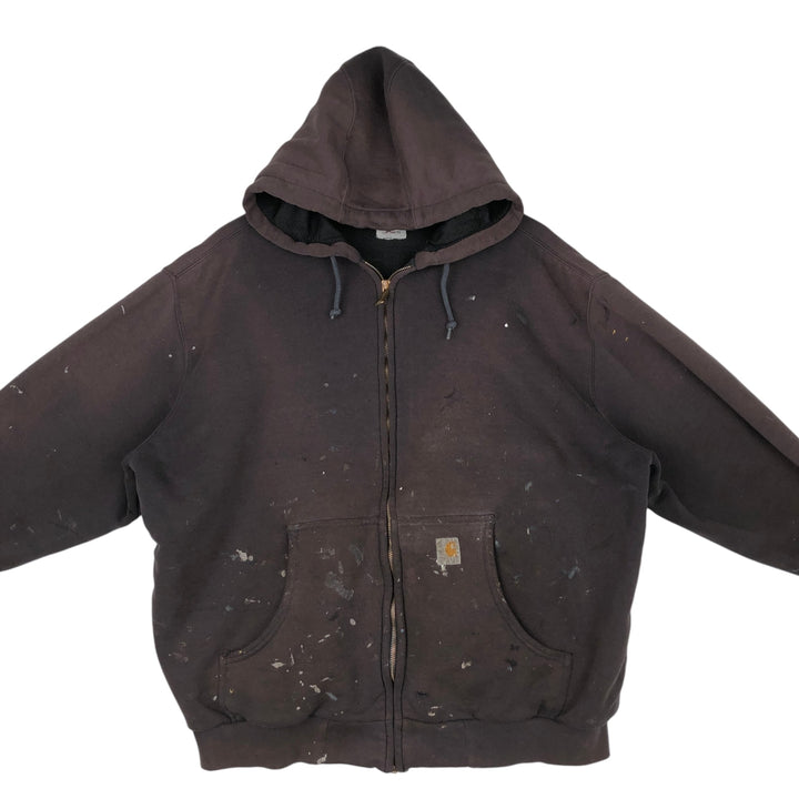 Carhartt Painted Full-Zip Sweatshirt, Men's XXL unclear black type Vintage Second Hand