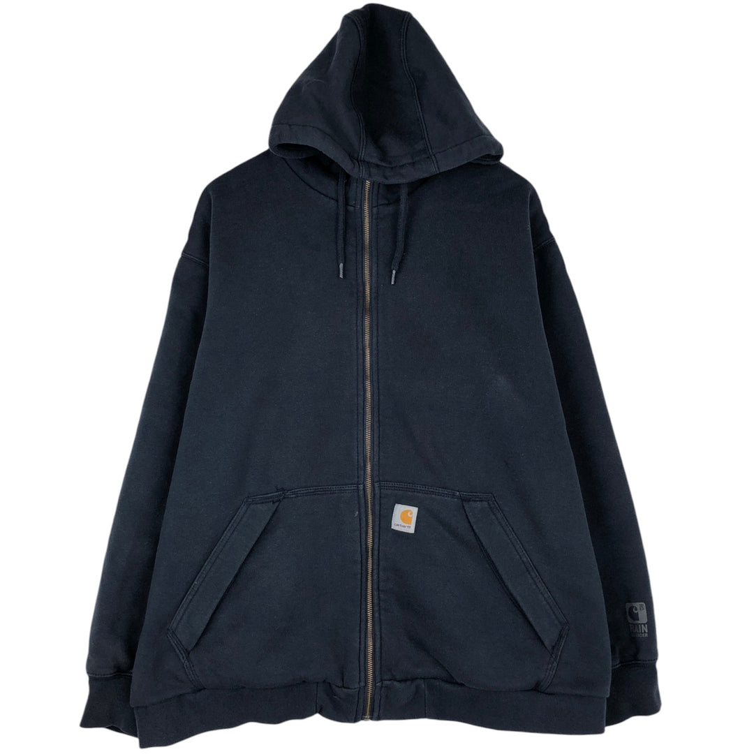 Carhartt Rain Defender Sweat Full-Zip Hoodie, Men's Size XL cotton navy blue type Vintage Second Hand