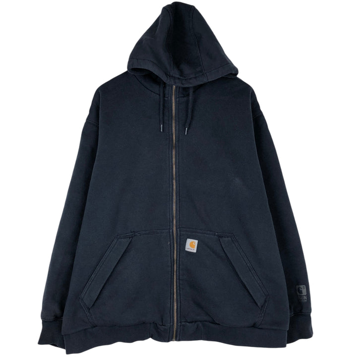 Carhartt Rain Defender Sweat Full-Zip Hoodie, Men's Size XL cotton navy blue type Vintage Second Hand