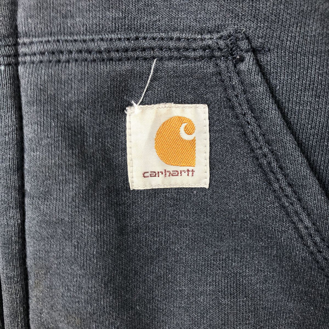 Carhartt RAIN DEFENDER Full-Zip Sweatshirt Hoodie (Men's Size XL) cotton navy blue type Vintage Second Hand