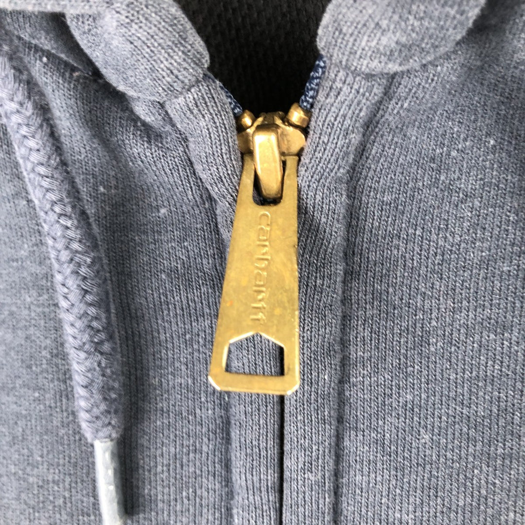 Carhartt RAIN DEFENDER Full-Zip Sweatshirt Hoodie (Men's Size XL) cotton navy blue type Vintage Second Hand