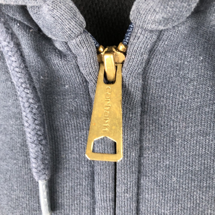 Carhartt RAIN DEFENDER Full-Zip Sweatshirt Hoodie (Men's Size XL) cotton navy blue type Vintage Second Hand