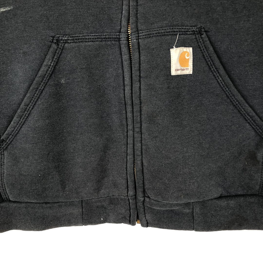Carhartt RAIN DEFENDER Full-Zip Sweatshirt Hoodie (Men's Size XL) cotton navy blue type Vintage Second Hand