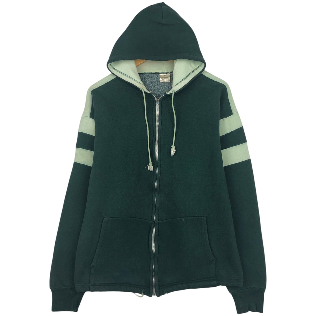 Men's full-zip sweatshirt XL cotton Green type dark green Vintage Second Hand