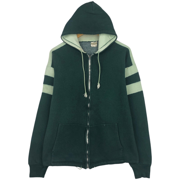 Men's full-zip sweatshirt XL cotton Green type dark green Vintage Second Hand
