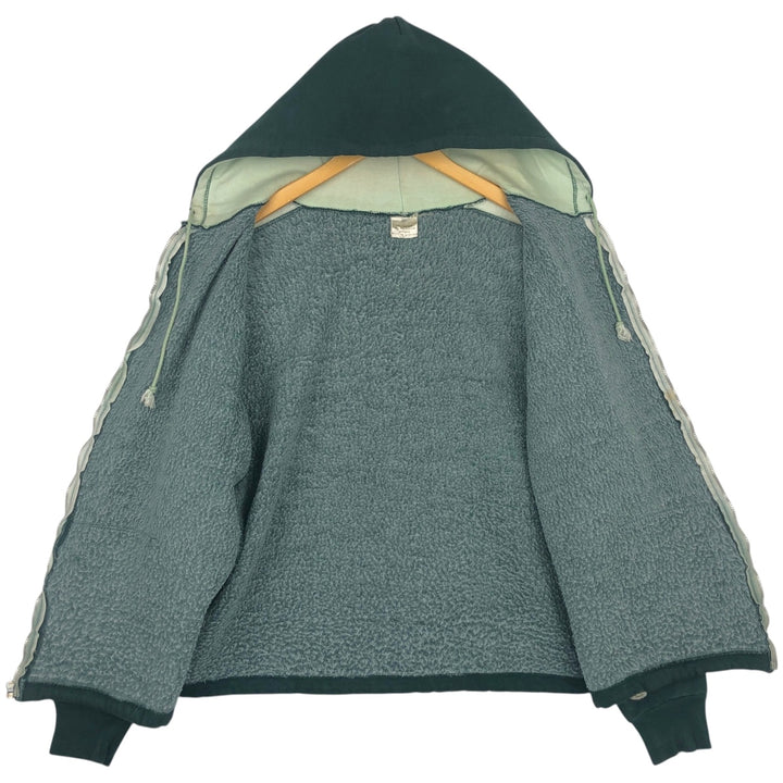 Men's full-zip sweatshirt XL cotton Green type dark green Vintage Second Hand