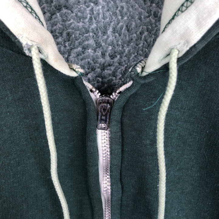 Men's full-zip sweatshirt XL cotton Green type dark green Vintage Second Hand