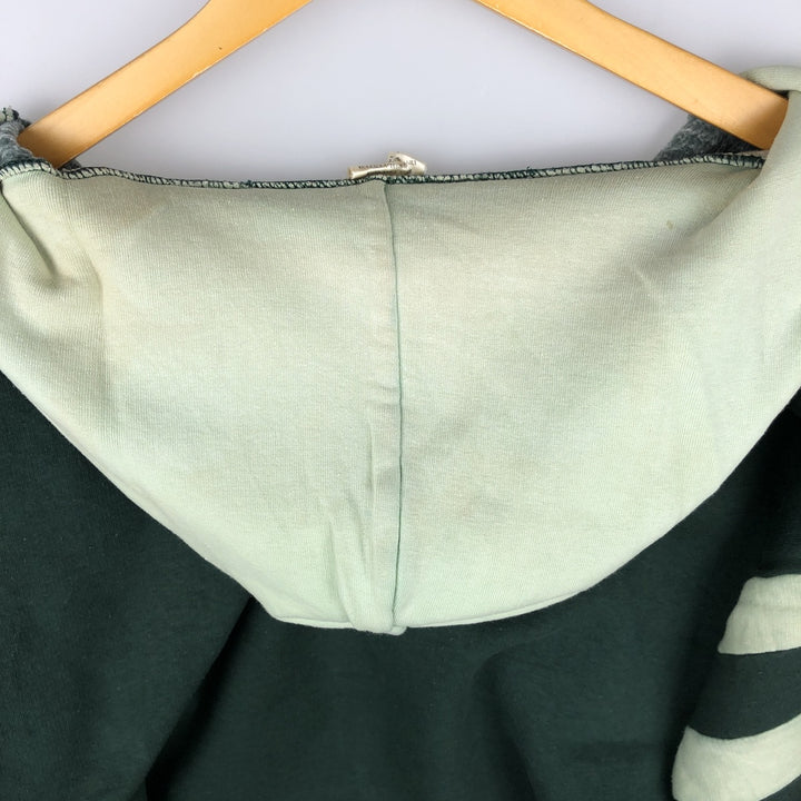 Men's full-zip sweatshirt XL cotton Green type dark green Vintage Second Hand