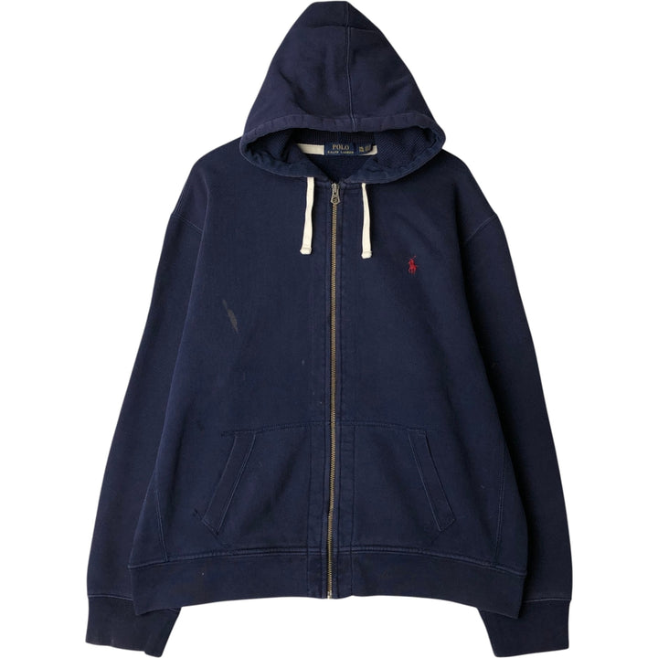 Ralph Lauren POLO RALPH LAUREN Sweat Full Zip Hoodie Men's XXL cotton navy blue type Vintage Second Hand