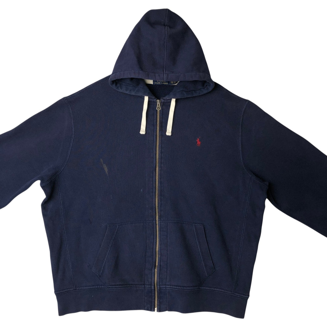 Ralph Lauren POLO RALPH LAUREN Sweat Full Zip Hoodie Men's XXL cotton navy blue type Vintage Second Hand