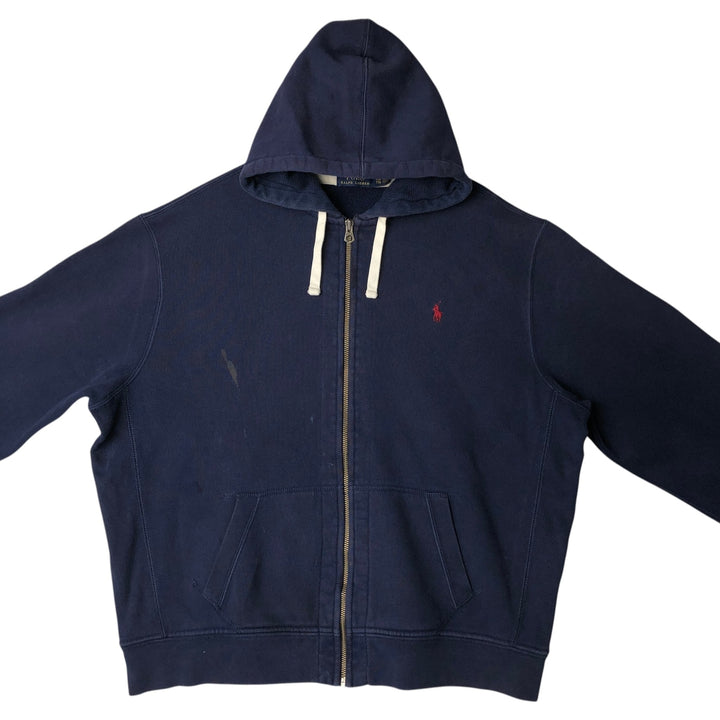 Ralph Lauren POLO RALPH LAUREN Sweat Full Zip Hoodie Men's XXL cotton navy blue type Vintage Second Hand