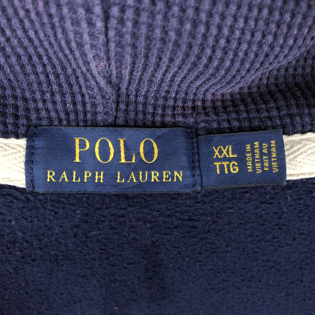 Ralph Lauren POLO RALPH LAUREN Sweat Full Zip Hoodie Men's XXL cotton navy blue type Vintage Second Hand