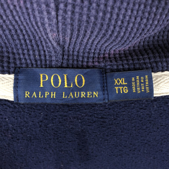 Ralph Lauren POLO RALPH LAUREN Sweat Full Zip Hoodie Men's XXL cotton navy blue type Vintage Second Hand