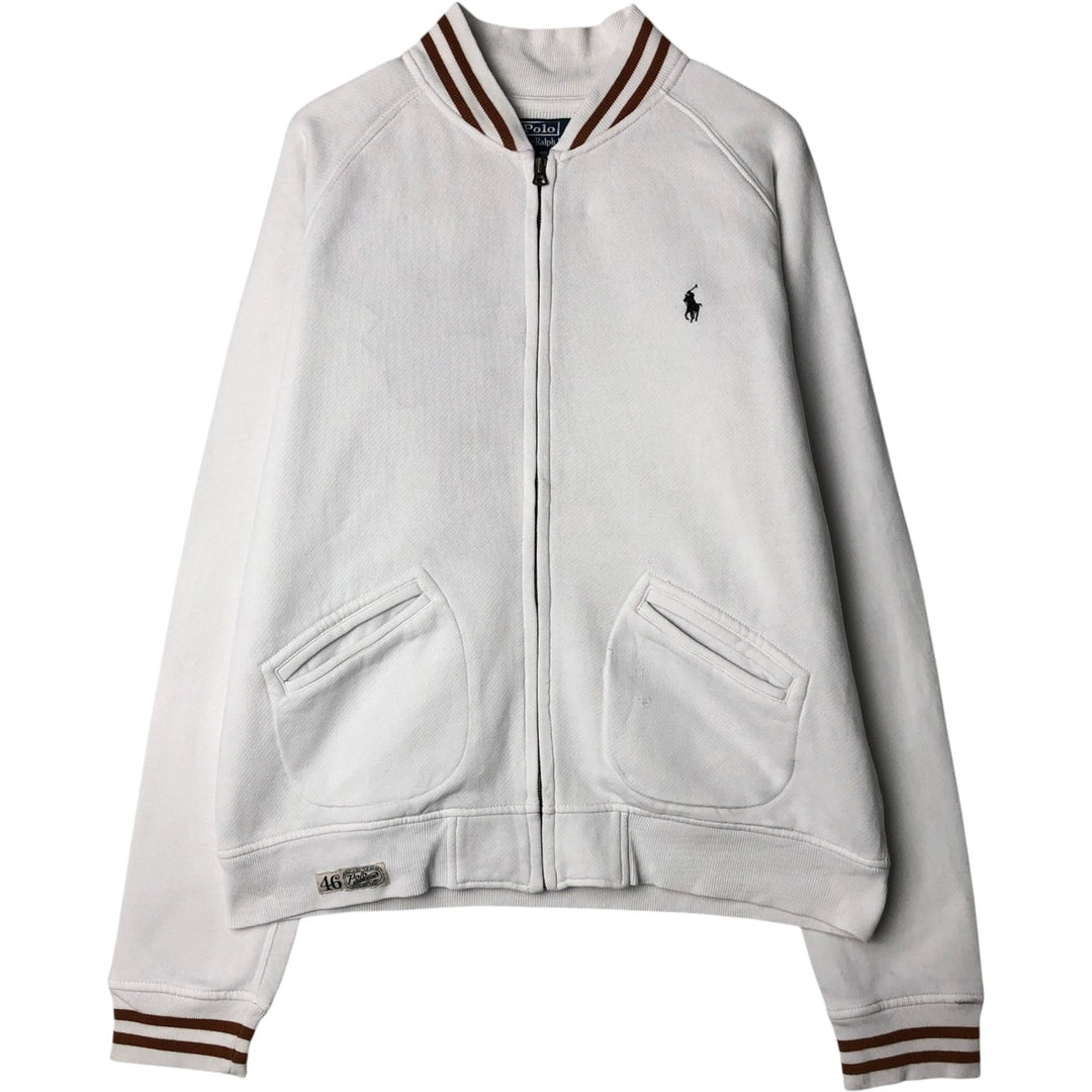 Ralph Lauren POLO by Ralph Lauren full zip sweatshirt, men's size L cotton white type Vintage Second Hand