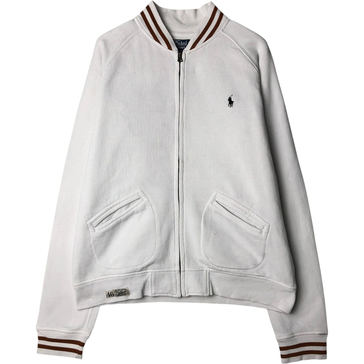 Ralph Lauren POLO by Ralph Lauren full zip sweatshirt, men's size L cotton white type Vintage Second Hand