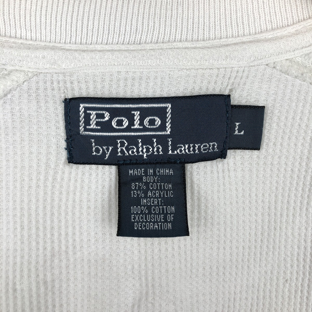 Ralph Lauren POLO by Ralph Lauren full zip sweatshirt, men's size L cotton white type Vintage Second Hand