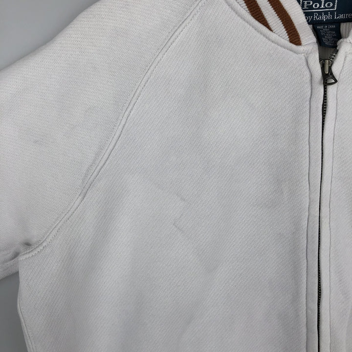 Ralph Lauren POLO by Ralph Lauren full zip sweatshirt, men's size L cotton white type Vintage Second Hand