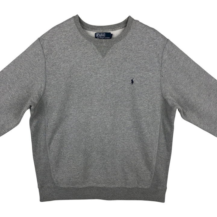 Ralph Lauren POLO by Ralph Lauren One Point Logo Sweatshirt Trainer Men's L size cotton gray type Vintage Second Hand