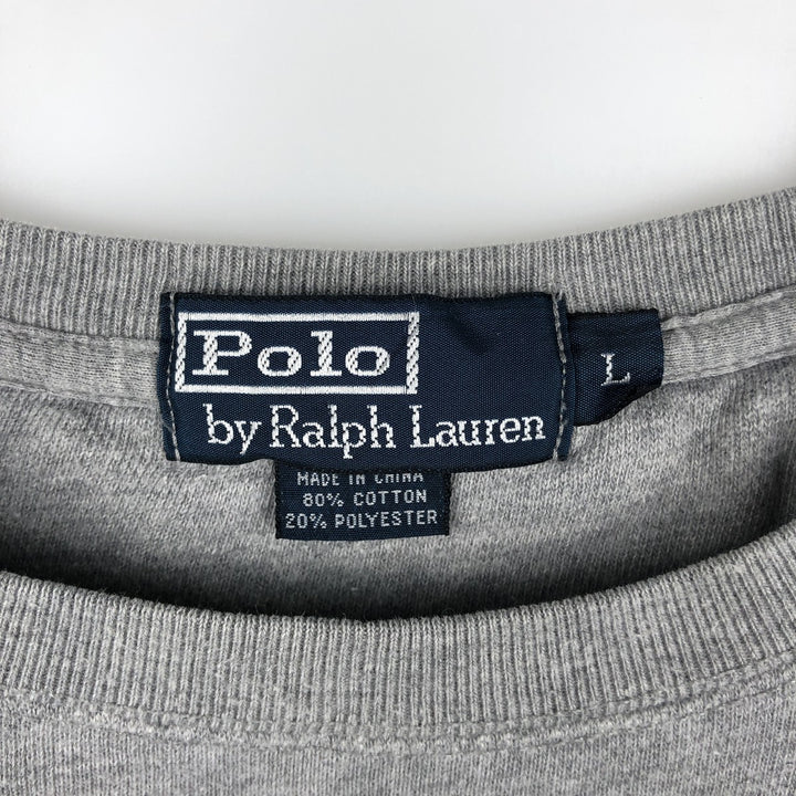 Ralph Lauren POLO by Ralph Lauren One Point Logo Sweatshirt Trainer Men's L size cotton gray type Vintage Second Hand