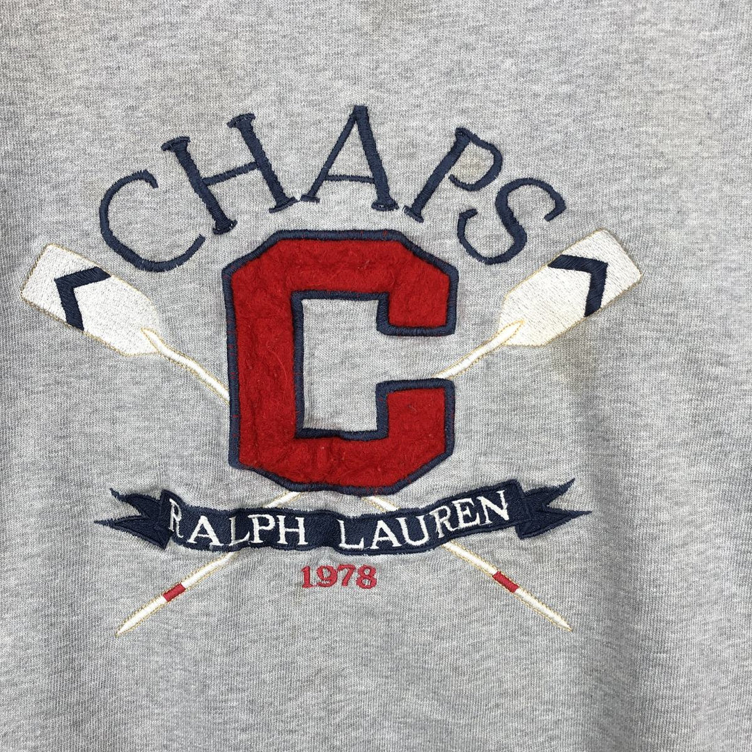 1980'S Ralph Lauren CHAPS Logo Sweatshirt, Men's Size XL (approx.), Vintage cotton gray type Vintage Second Hand