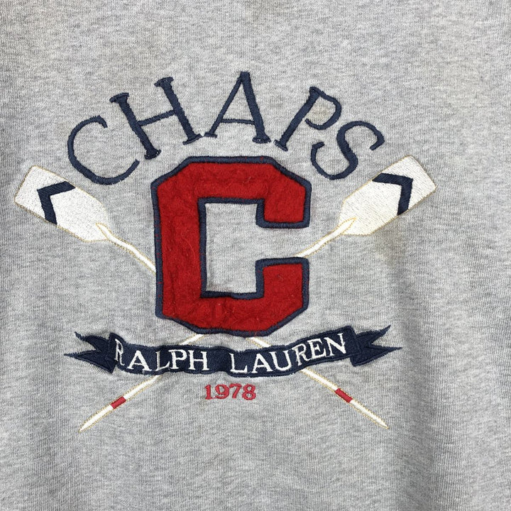 1980'S Ralph Lauren CHAPS Logo Sweatshirt, Men's Size XL (approx.), Vintage cotton gray type Vintage Second Hand
