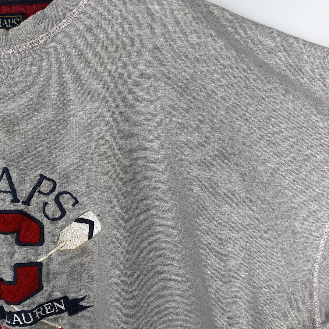 1980'S Ralph Lauren CHAPS Logo Sweatshirt, Men's Size XL (approx.), Vintage cotton gray type Vintage Second Hand