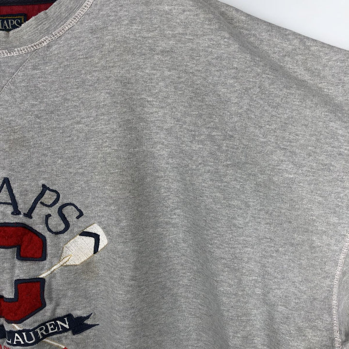 1980'S Ralph Lauren CHAPS Logo Sweatshirt, Men's Size XL (approx.), Vintage cotton gray type Vintage Second Hand