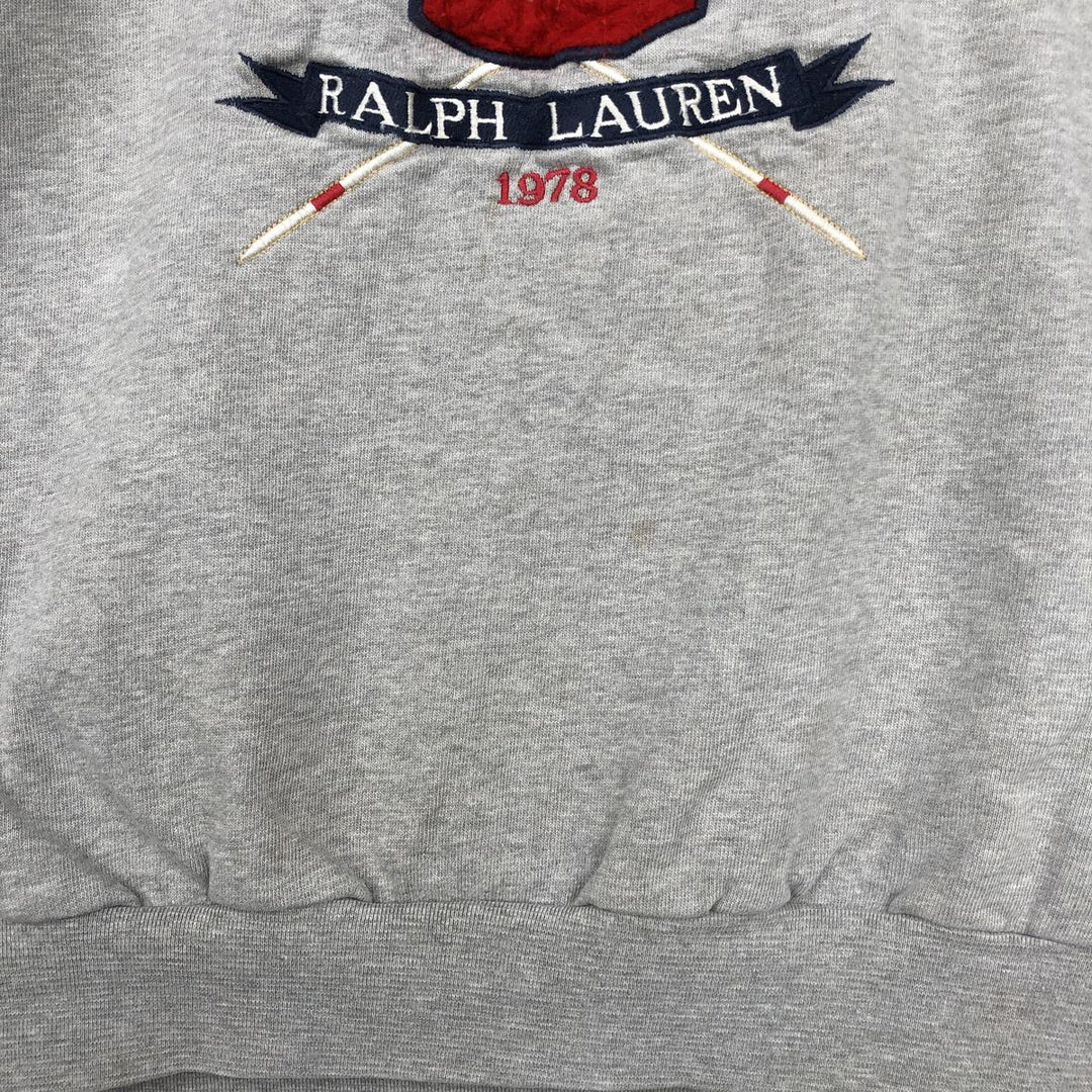 1980'S Ralph Lauren CHAPS Logo Sweatshirt, Men's Size XL (approx.), Vintage cotton gray type Vintage Second Hand